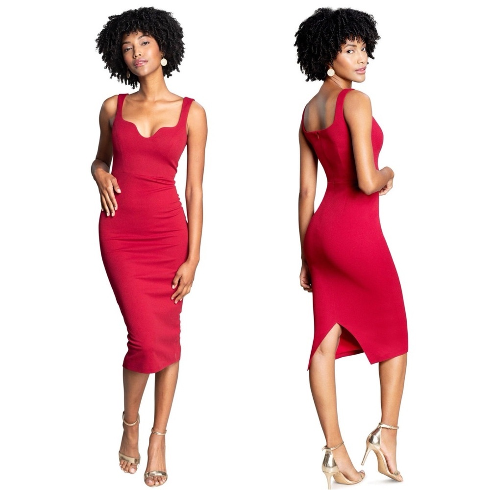 Dress the Population Sloane Dress in Garnet